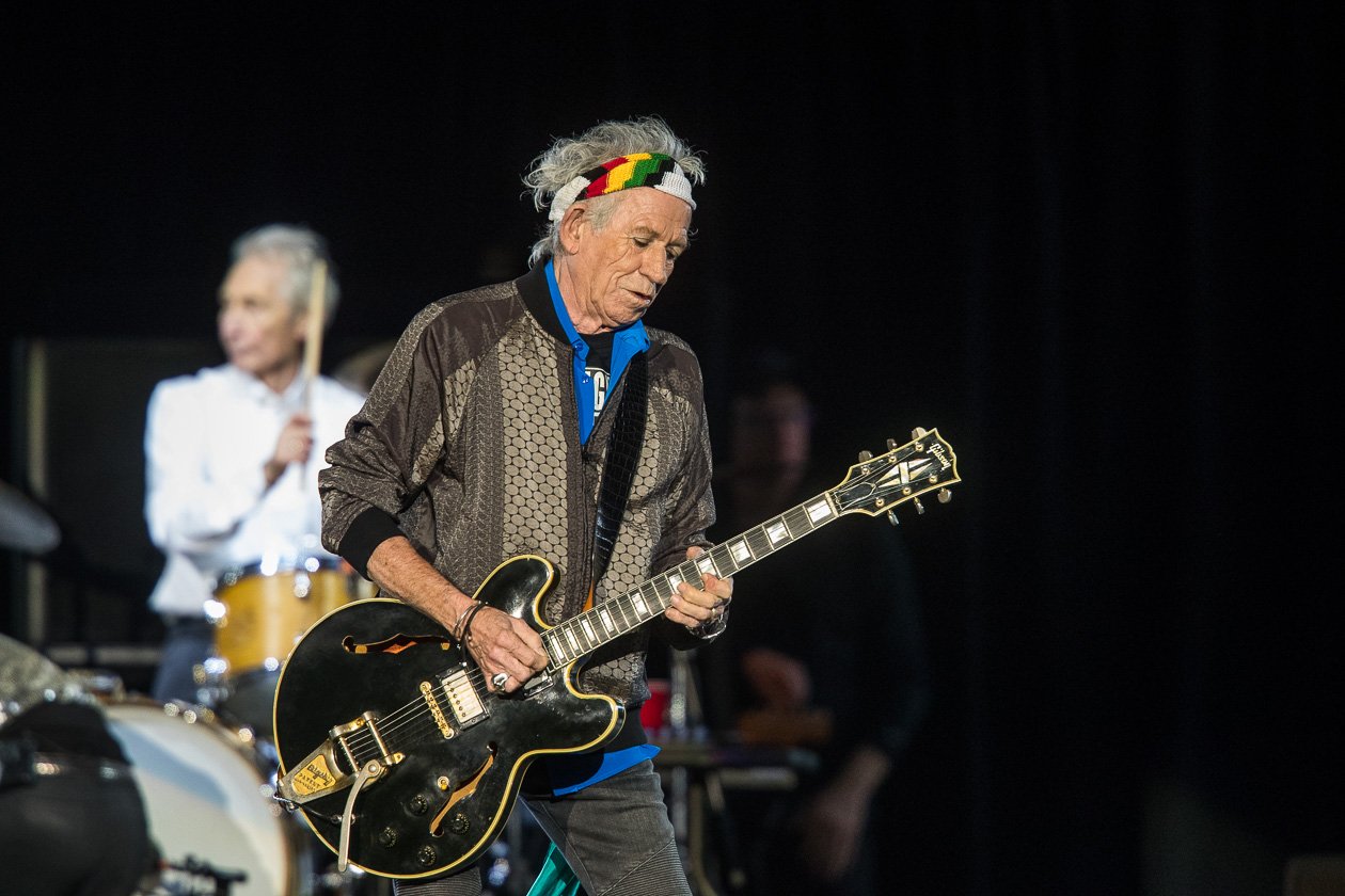 Rolling Stones – Mick Jagger, Keith Richards, Charlie Watts und Ron Wood zum Auftakt der "No Filter"-Europatour in Hamburg. – Keith Richards.