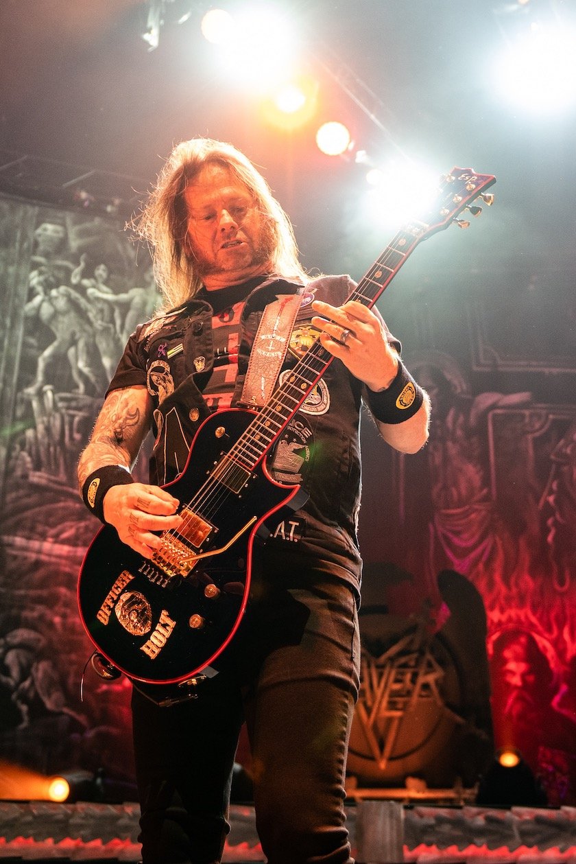 Auf Abschiedstour in Berlin mit Lamb Of God, Anthrax und Obituary. – Gary Holt.