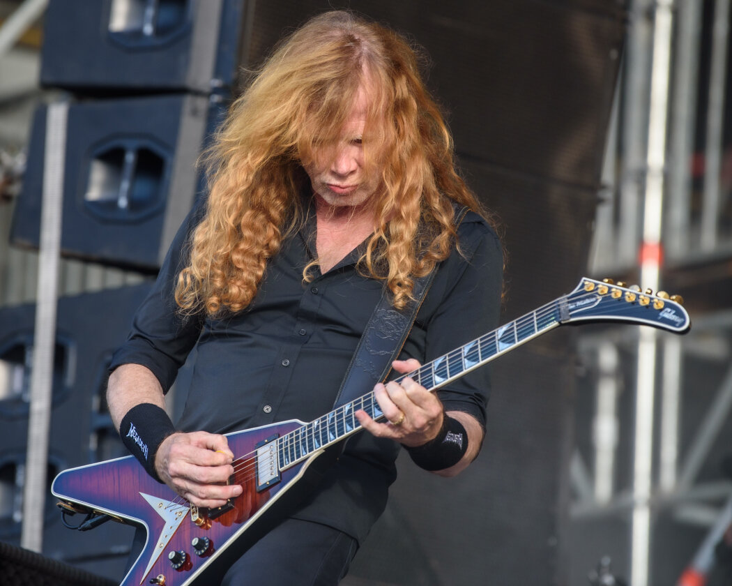 Zum Wochenende hin hat Odin ein Einsehen: Iron Maiden, Megadeth, Heaven Shall Burn, Biohazard, While She Sleeps oder Trivium drehen auf. – Megadeth.