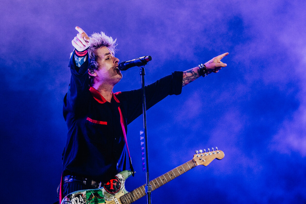 Green Day – Headliner am Samstag: Wenn sich Billie Armstrong und Band ankündigen, ist es vor der Hauptbühne brechend voll. – Billie Joe Armstrong.