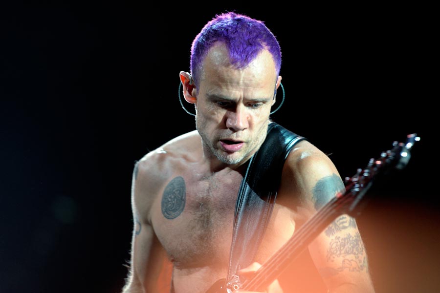 Red Hot Chili Peppers – Kiedis, Flea und Co. rocken die Crowd. – Bass-Animal Flea.