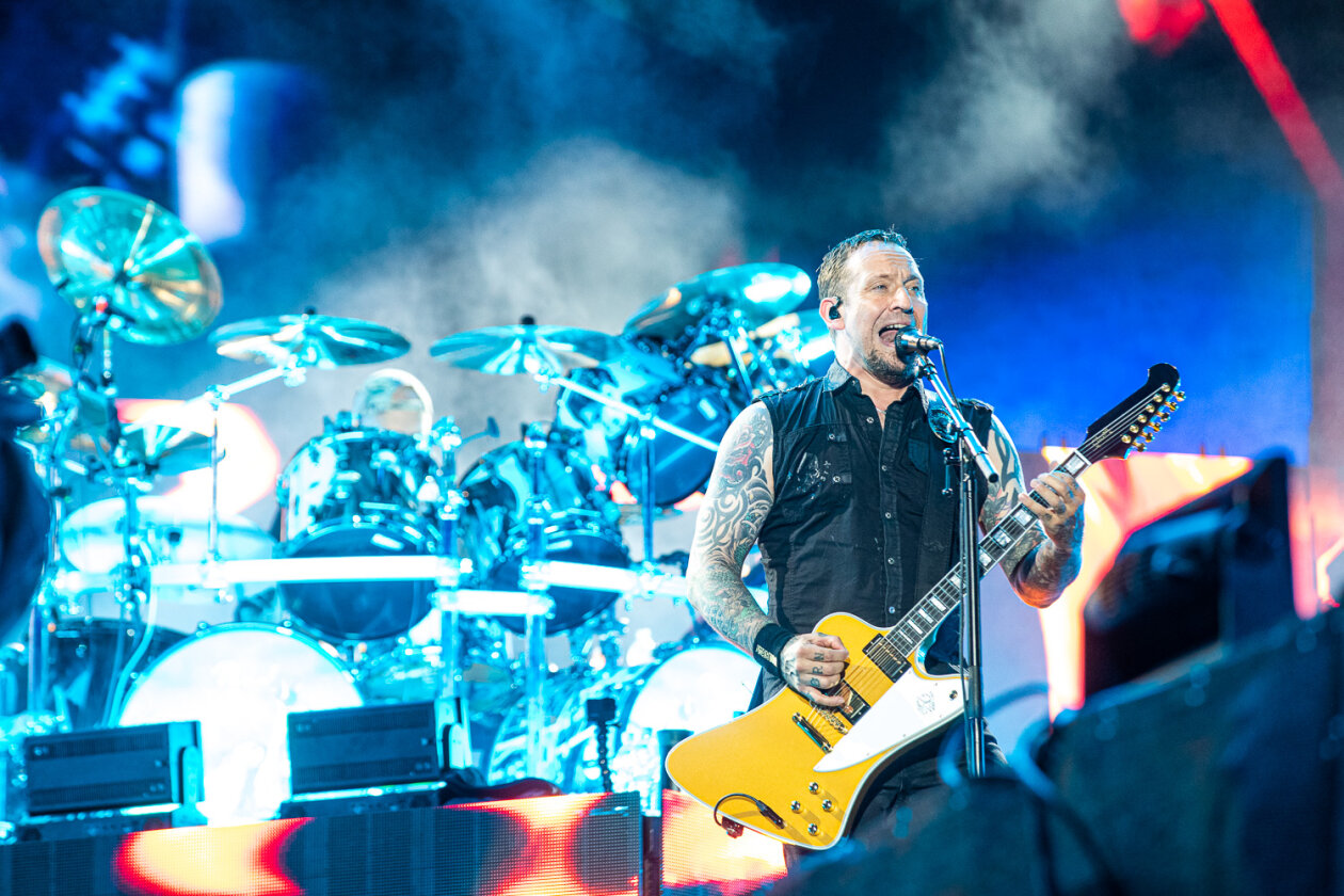 Die Dänen gaben am letzten und Metal-lastigen Festivaltag den Headliner. – Volbeat.